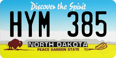 ND license plate HYM385