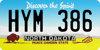 ND license plate HYM386
