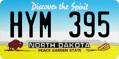 ND license plate HYM395