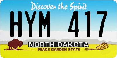 ND license plate HYM417