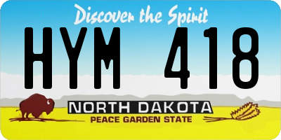 ND license plate HYM418