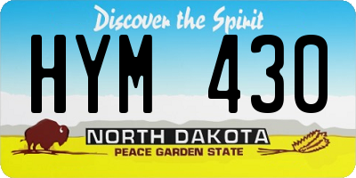 ND license plate HYM430