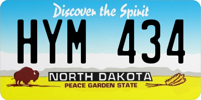 ND license plate HYM434