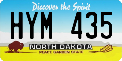 ND license plate HYM435
