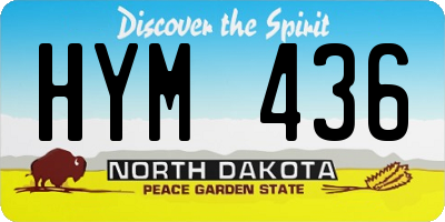 ND license plate HYM436