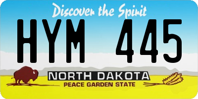 ND license plate HYM445