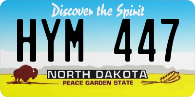 ND license plate HYM447