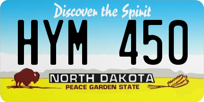 ND license plate HYM450