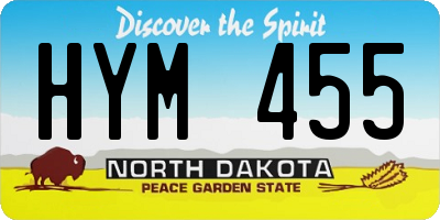 ND license plate HYM455