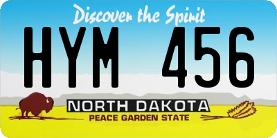 ND license plate HYM456