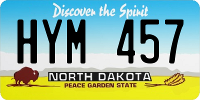 ND license plate HYM457