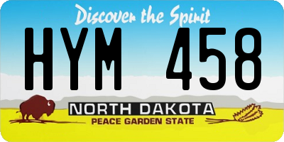 ND license plate HYM458