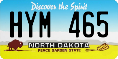 ND license plate HYM465