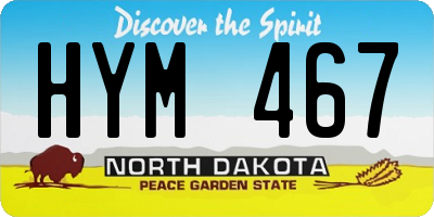 ND license plate HYM467