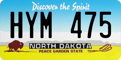 ND license plate HYM475