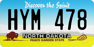 ND license plate HYM478