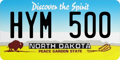 ND license plate HYM500