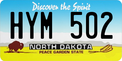 ND license plate HYM502