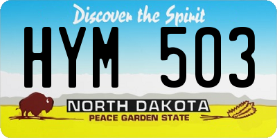 ND license plate HYM503