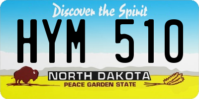 ND license plate HYM510