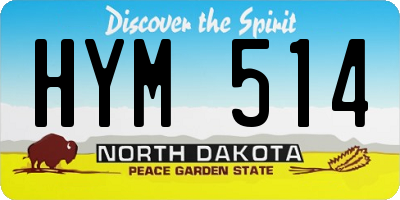 ND license plate HYM514