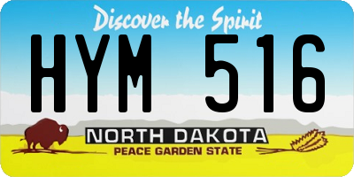 ND license plate HYM516