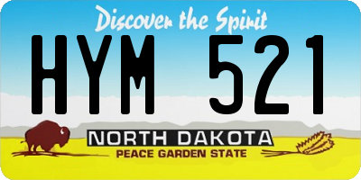 ND license plate HYM521