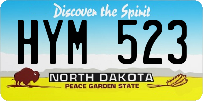 ND license plate HYM523