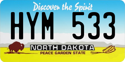 ND license plate HYM533