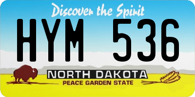 ND license plate HYM536
