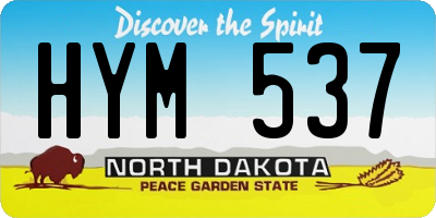 ND license plate HYM537