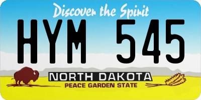 ND license plate HYM545