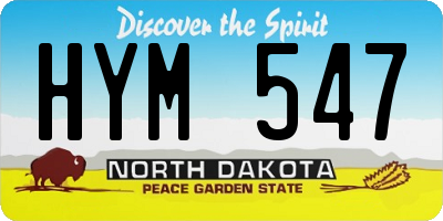 ND license plate HYM547