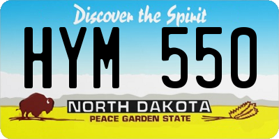 ND license plate HYM550