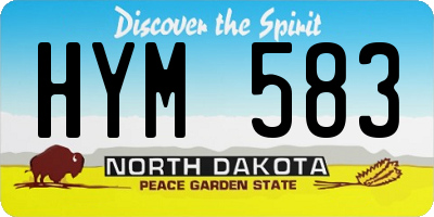 ND license plate HYM583