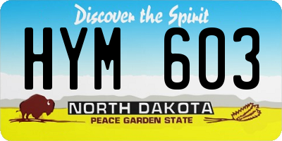 ND license plate HYM603