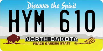 ND license plate HYM610