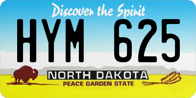 ND license plate HYM625