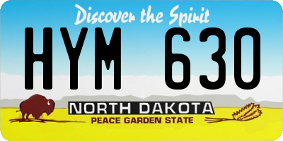 ND license plate HYM630