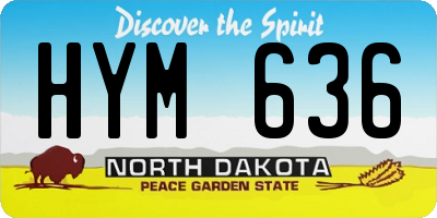 ND license plate HYM636