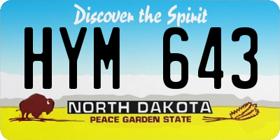ND license plate HYM643