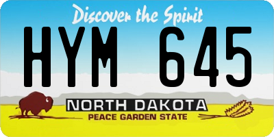 ND license plate HYM645