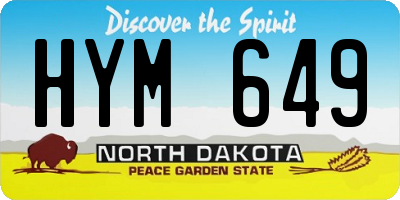 ND license plate HYM649