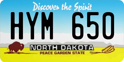 ND license plate HYM650