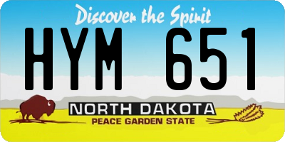 ND license plate HYM651