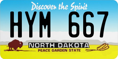 ND license plate HYM667