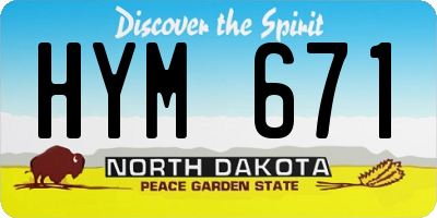 ND license plate HYM671