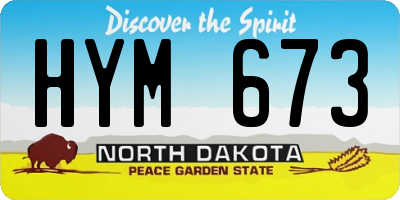 ND license plate HYM673