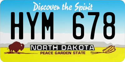 ND license plate HYM678