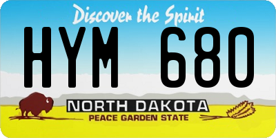 ND license plate HYM680